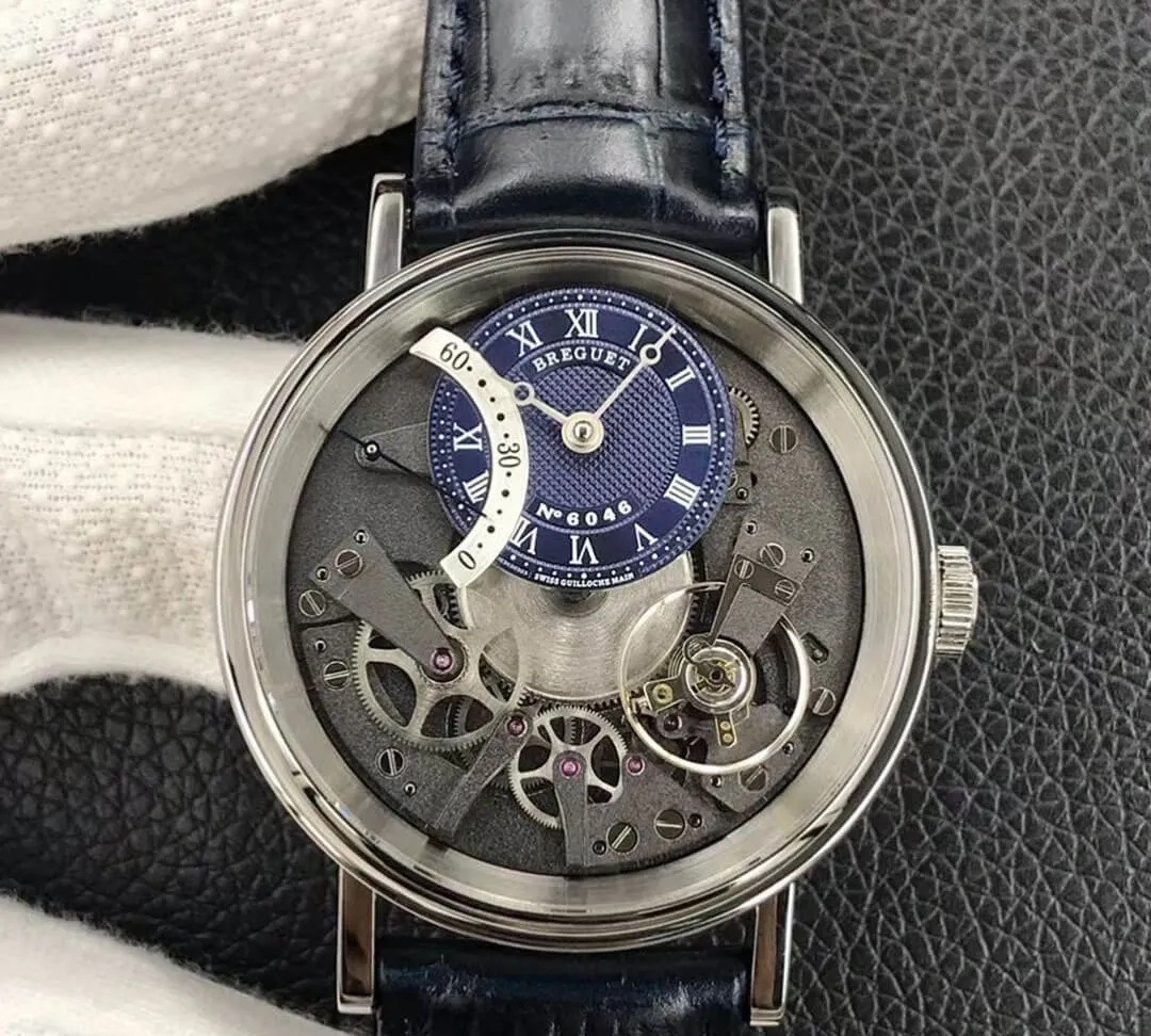 Breguet Tradition 7097BB GY 9WU ZF Factory 1:1 Best Edition Replica Watch Blue Leather Strap