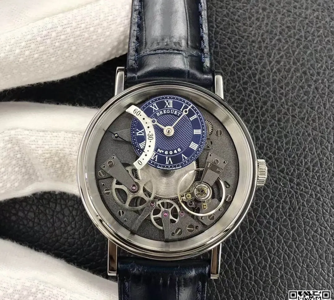 Breguet Tradition 7097BB GY 9WU ZF Factory 1:1 Best Edition Replica Watch Blue Leather Strap
