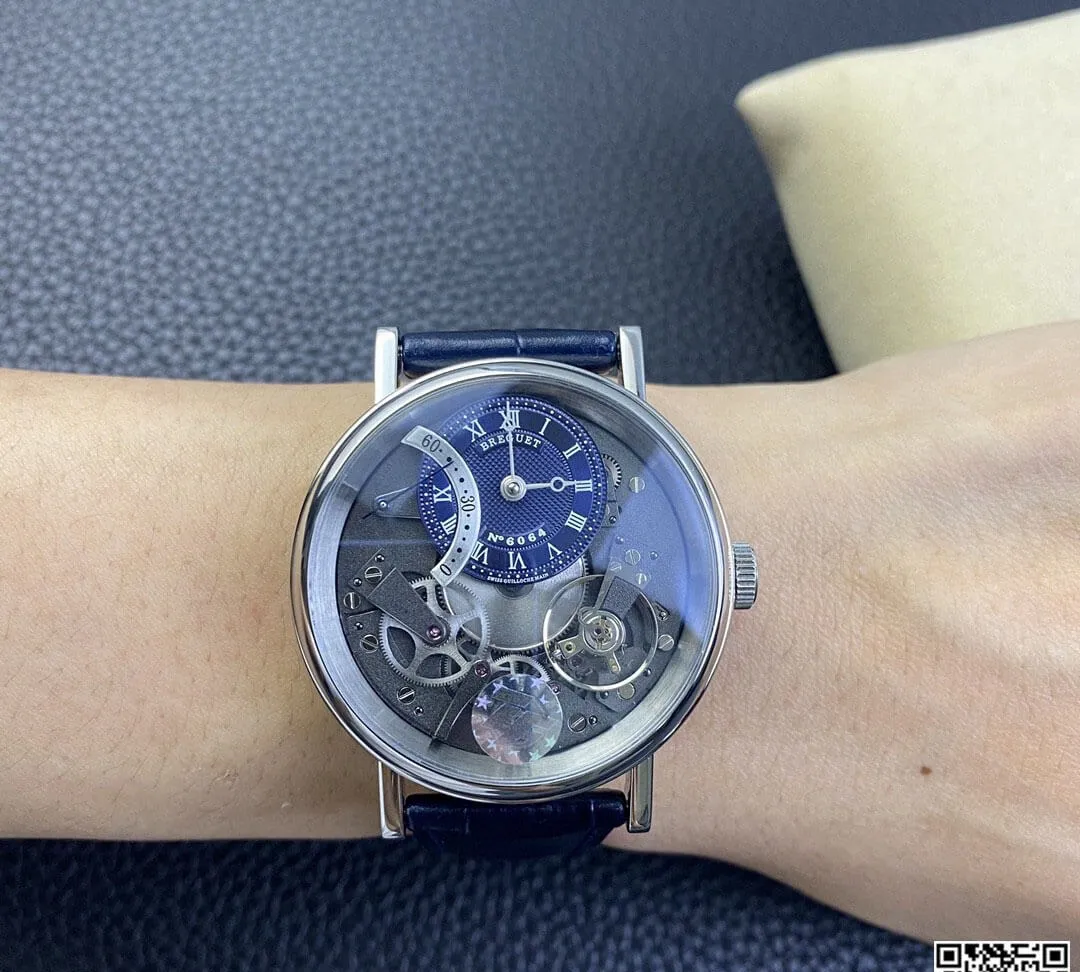 Breguet Tradition 7097BB GY 9WU ZF Factory 1:1 Best Edition Replica Watch Blue Leather Strap