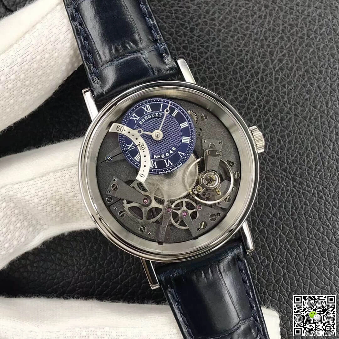 Breguet Tradition 7097BB GY 9WU ZF Factory 1:1 Best Edition Replica Watch Blue Leather Strap