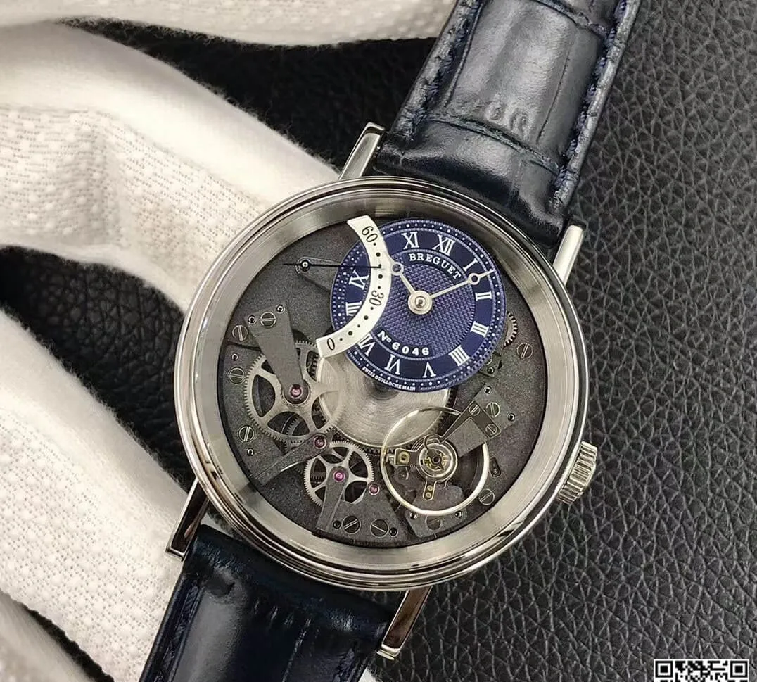 Breguet Tradition 7097BB GY 9WU ZF Factory 1:1 Best Edition Replica Watch Blue Leather Strap