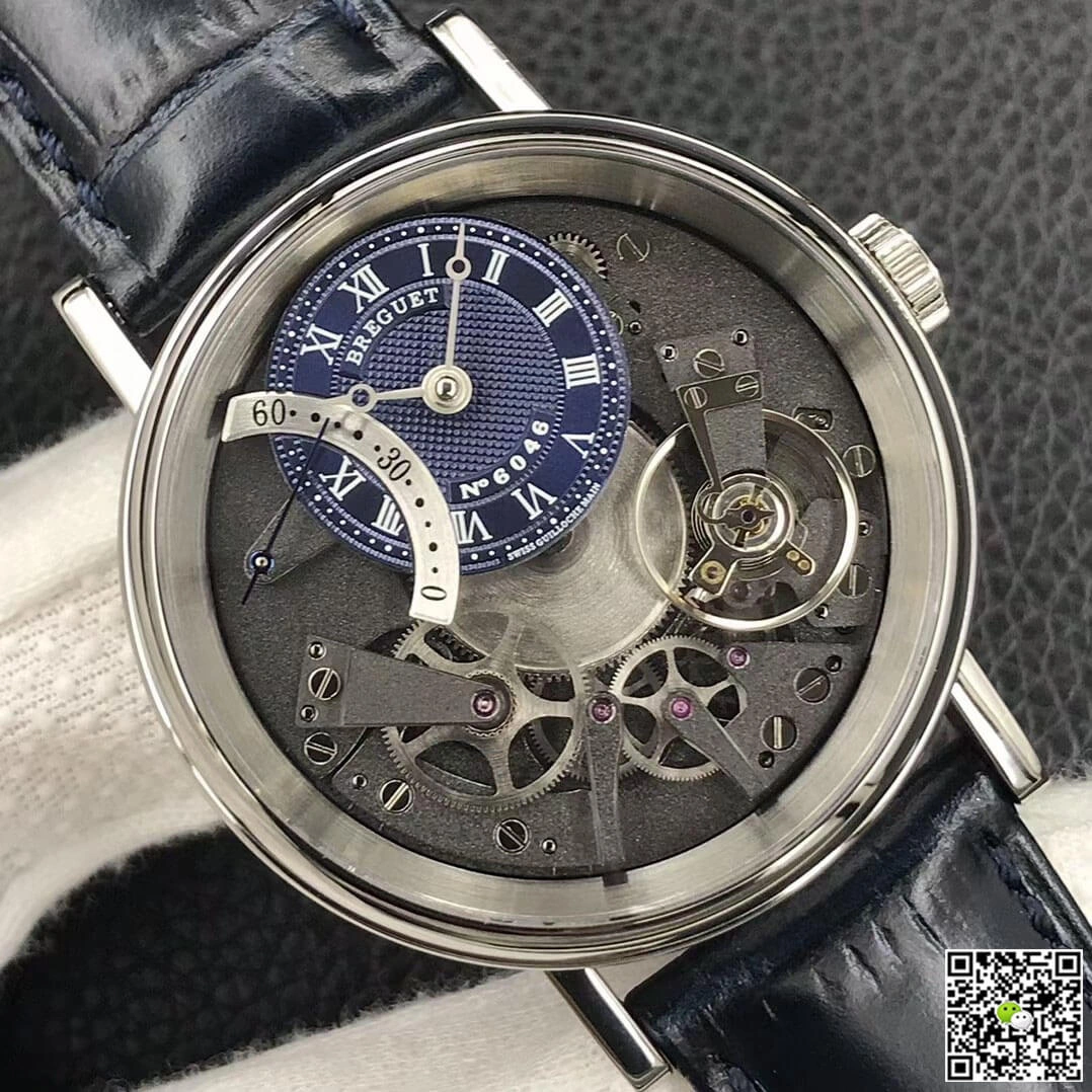 Breguet Tradition 7097BB GY 9WU ZF Factory 1:1 Best Edition Replica Watch Blue Leather Strap
