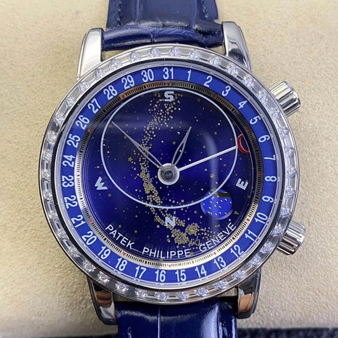 Patek Philippe Grand Complications 6104G-001 AI Factory 1:1 Best Edition Replica Watch Blue Strap