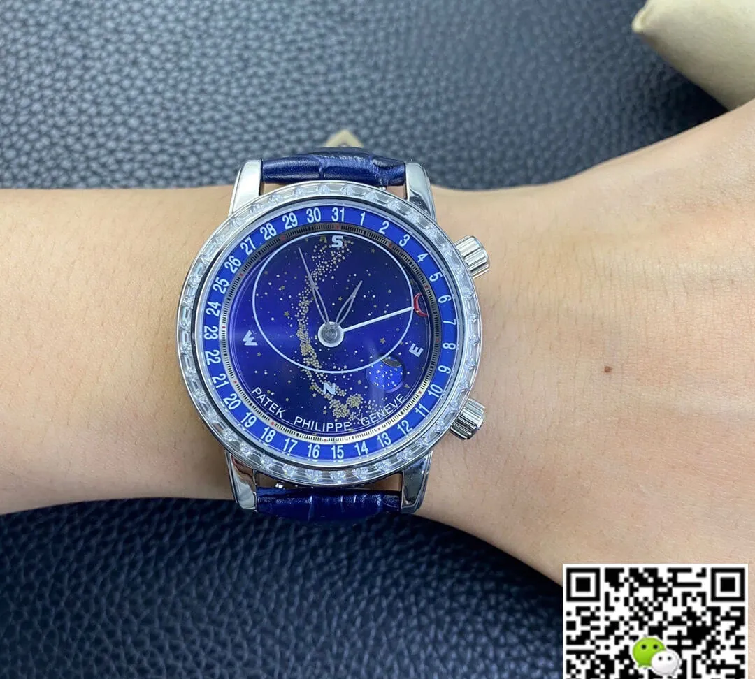 Patek Philippe Grand Complications 6104G-001 AI Factory 1:1 Best Edition Replica Watch Blue Strap