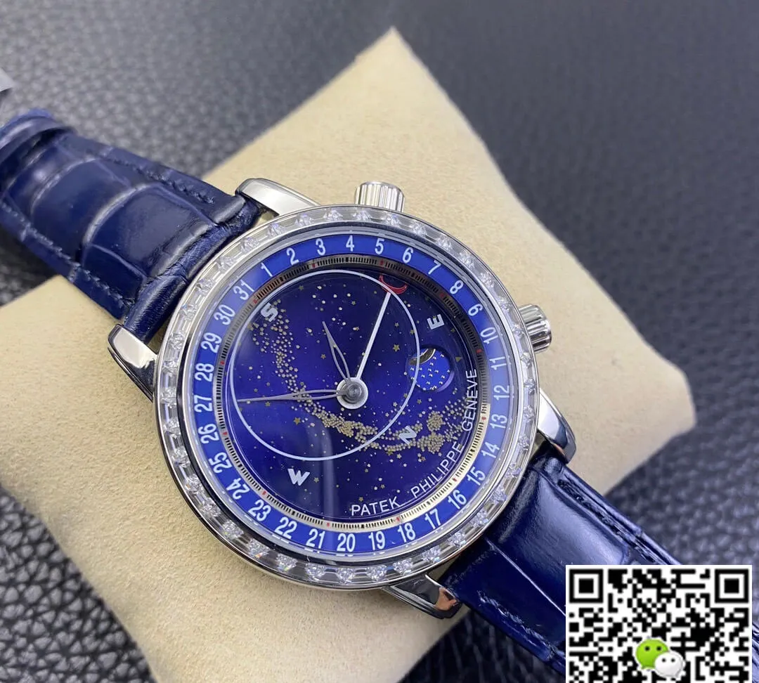 Patek Philippe Grand Complications 6104G-001 AI Factory 1:1 Best Edition Replica Watch Blue Strap