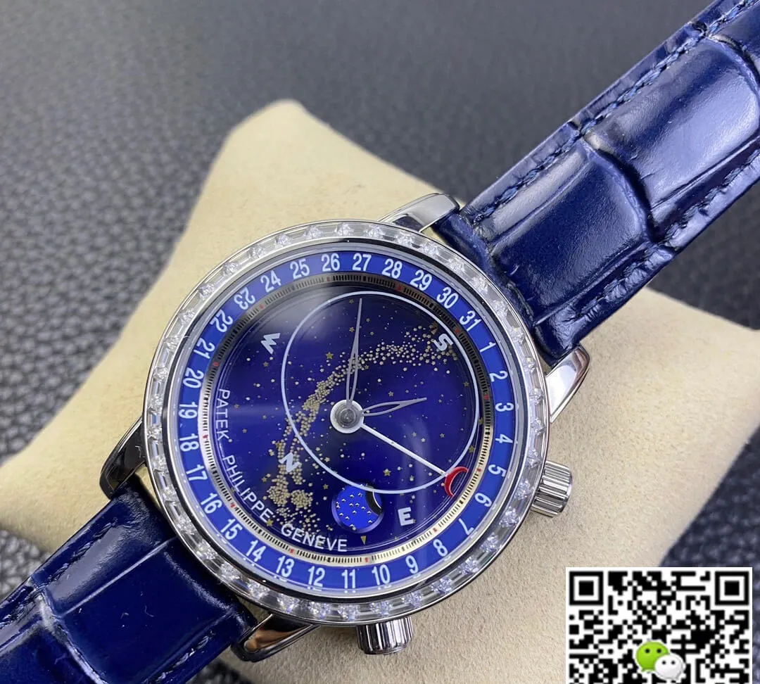 Patek Philippe Grand Complications 6104G-001 AI Factory 1:1 Best Edition Replica Watch Blue Strap