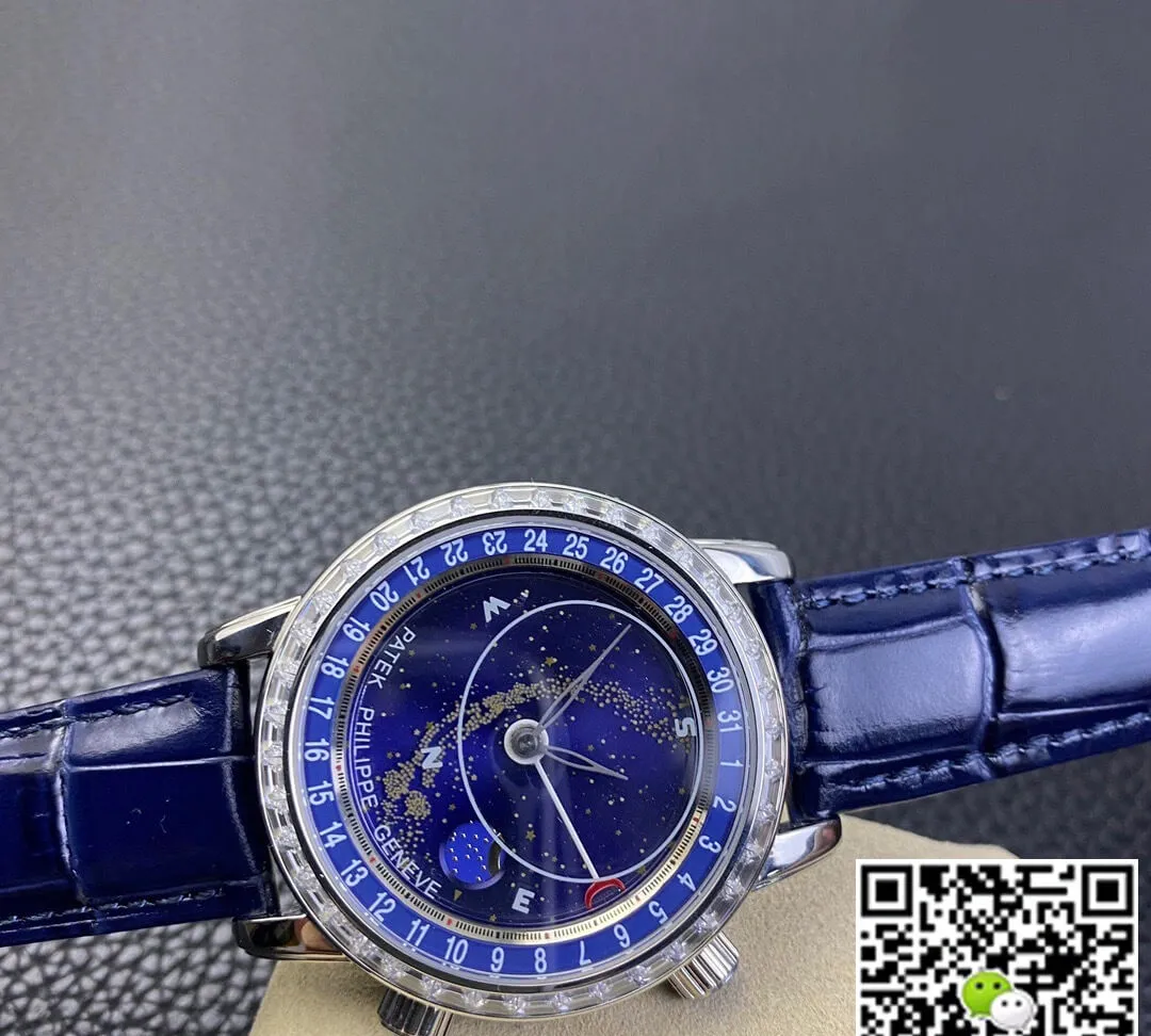 Patek Philippe Grand Complications 6104G-001 AI Factory 1:1 Best Edition Replica Watch Blue Strap