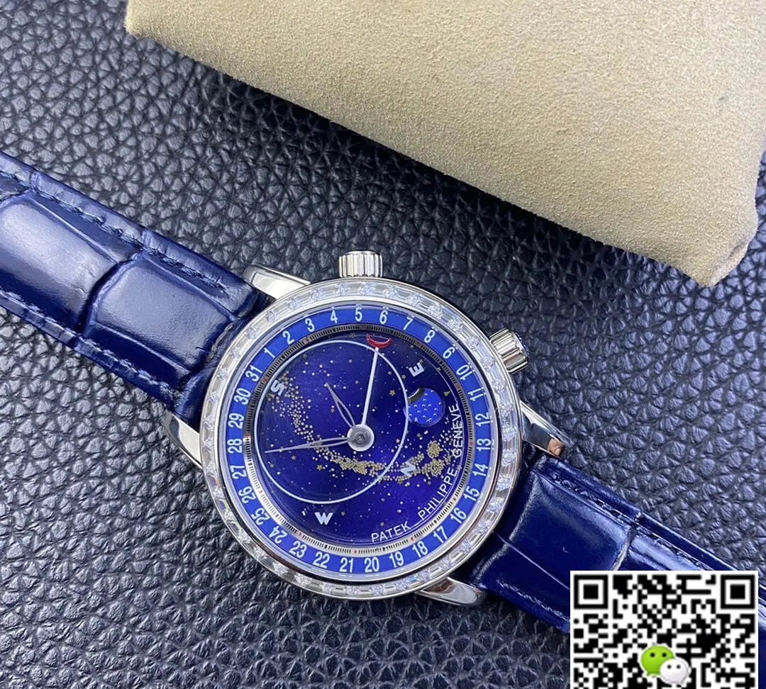 Patek Philippe Grand Complications 6104G-001 AI Factory 1:1 Best Edition Replica Watch Blue Strap