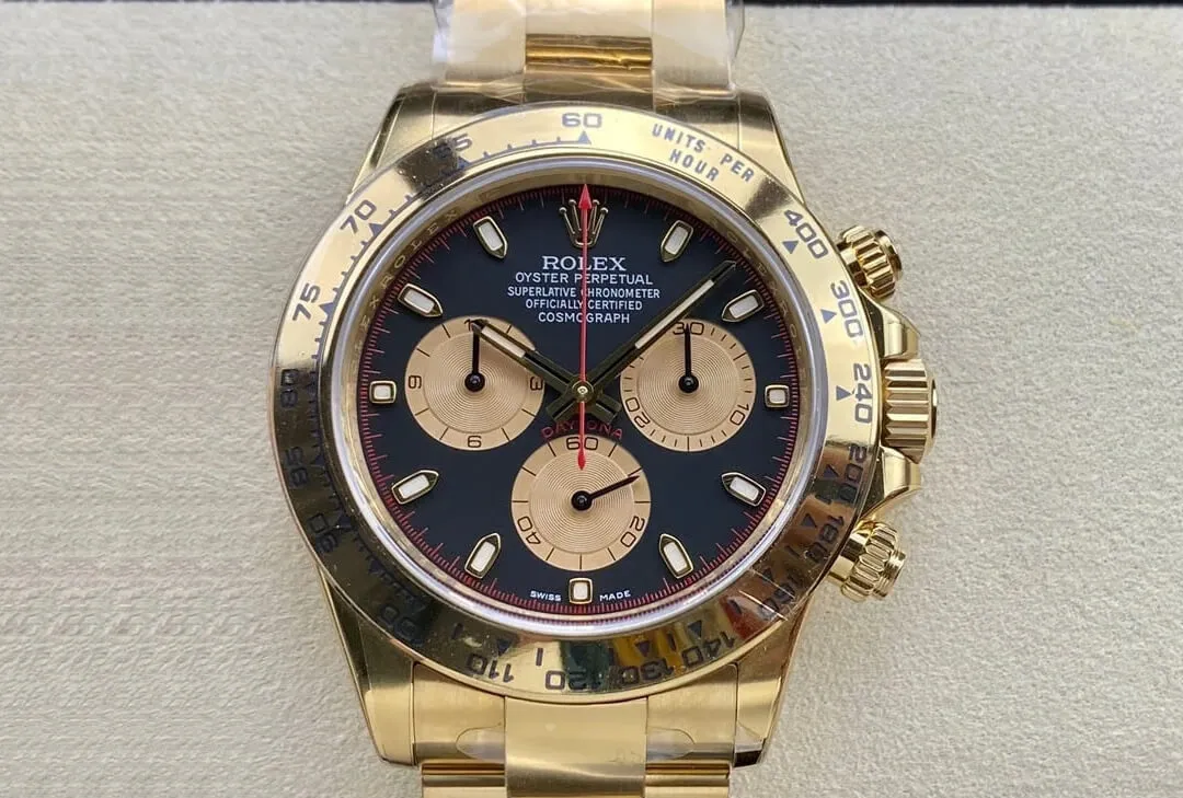 Rolex Cosmograph Daytona M116508-0009 Clean Factory 1:1 Best Edition Replica Watch Gold Strap