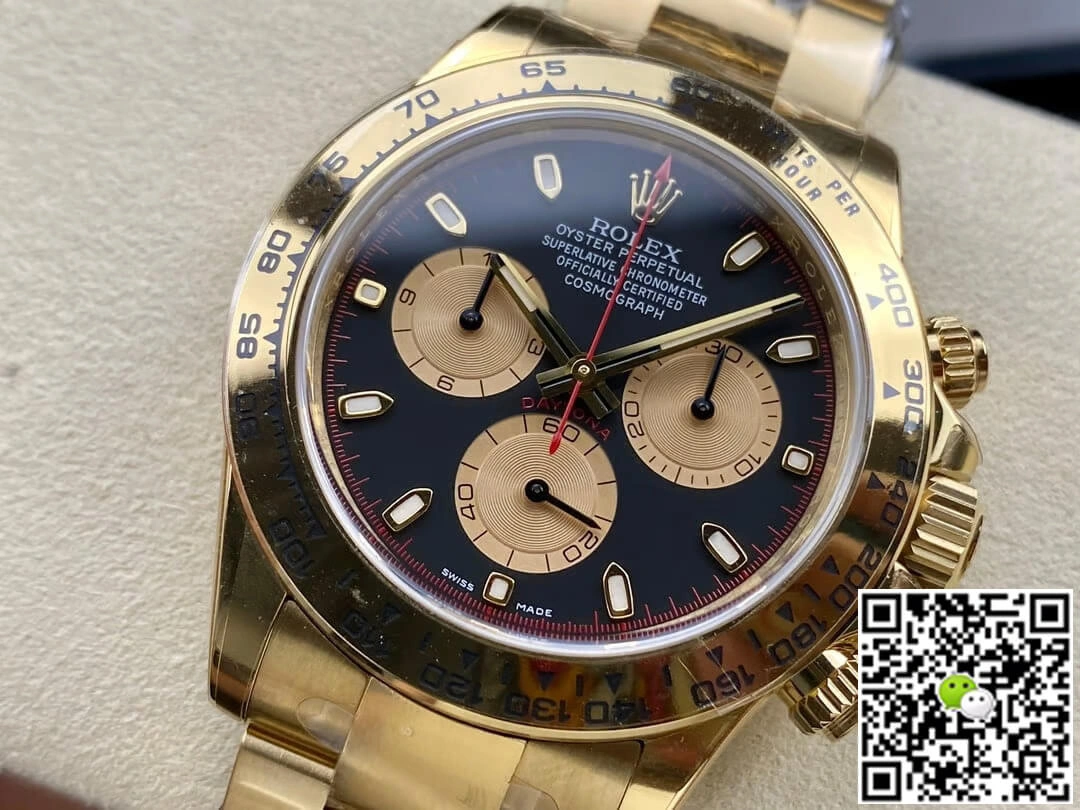 Rolex Cosmograph Daytona M116508-0009 Clean Factory 1:1 Best Edition Replica Watch Gold Strap