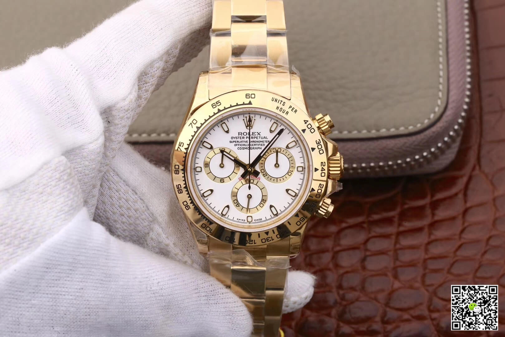 Rolex Daytona Cosmograph M116508-0001 JH Factory 1:1 Best Edition Replica Watch White Dial Gold Strap
