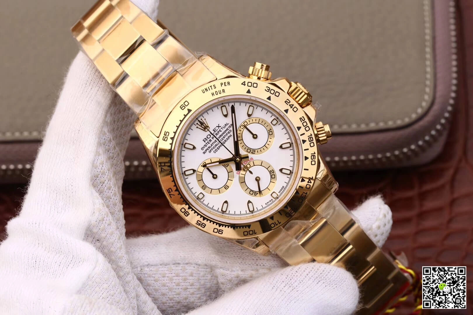 Rolex Daytona Cosmograph M116508-0001 JH Factory 1:1 Best Edition Replica Watch White Dial Gold Strap