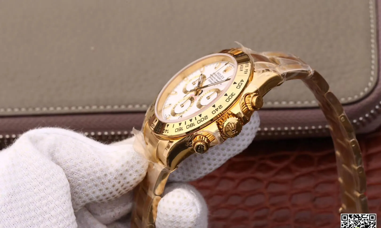 Rolex Daytona Cosmograph M116508-0001 JH Factory 1:1 Best Edition Replica Watch White Dial Gold Strap