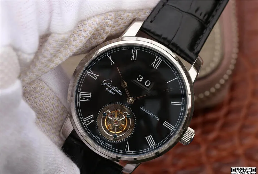 Glashutte Senator Tourbillon 1-94-03-04-04-04 R8 Factory 1:1 Best Edition Replica Watch V3 Black Strap
