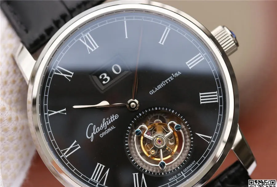 Glashutte Senator Tourbillon 1-94-03-04-04-04 R8 Factory 1:1 Best Edition Replica Watch V3 Black Strap