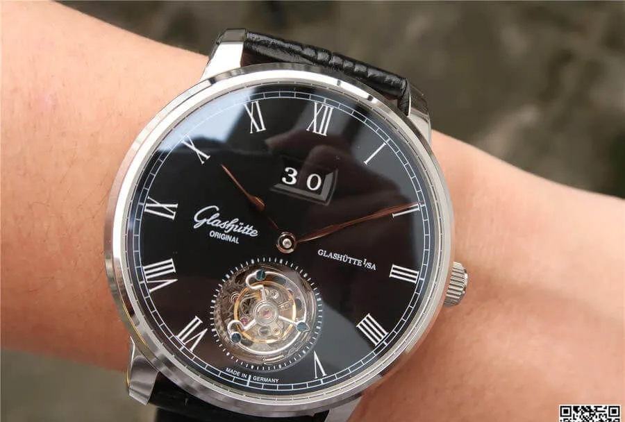 Glashutte Senator Tourbillon 1-94-03-04-04-04 R8 Factory 1:1 Best Edition Replica Watch V3 Black Strap