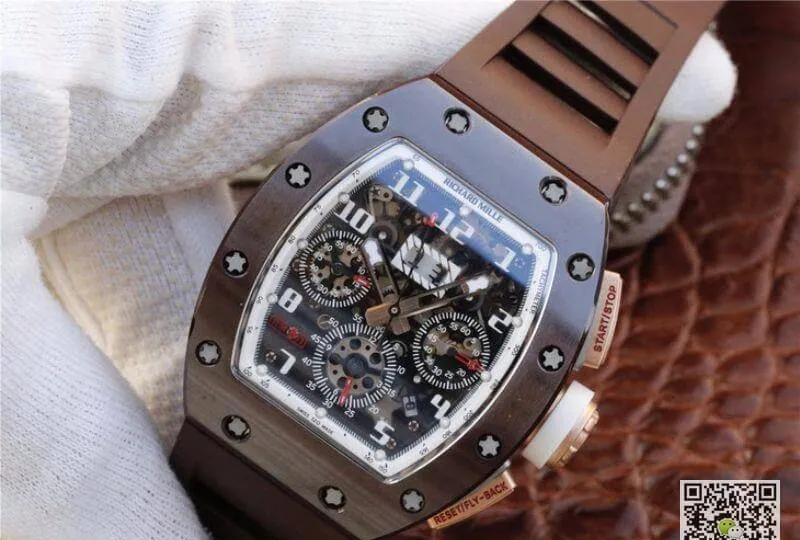 Richard Mille RM011 KV Factory 1:1 Best Edition Replica Watch Swiss ETA7750 Brown Case