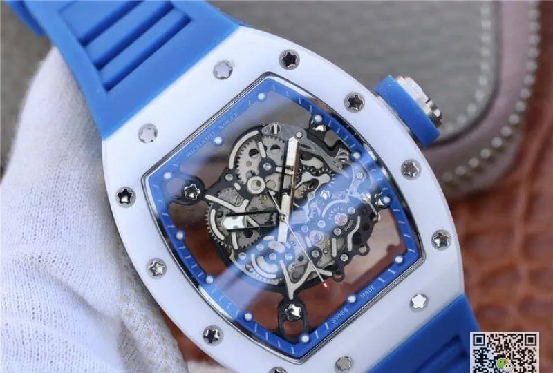 Richard Mille RM055 KV Factory 1:1 Best Edition Replica Watch Swiss ETA8215 Blue Strap