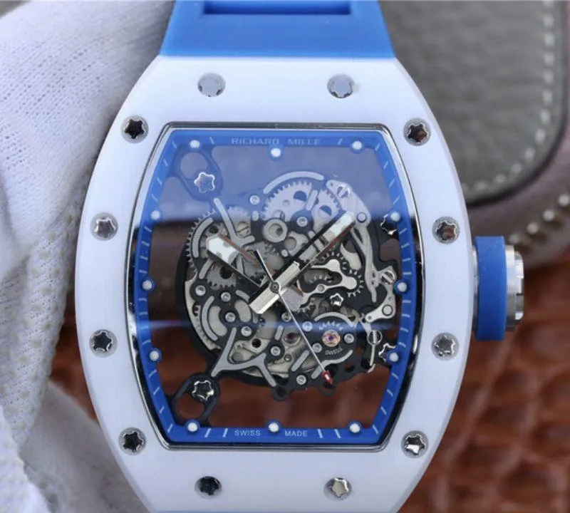 Richard Mille RM055 KV Factory 1:1 Best Edition Replica Watch Swiss ETA8215 Blue Strap