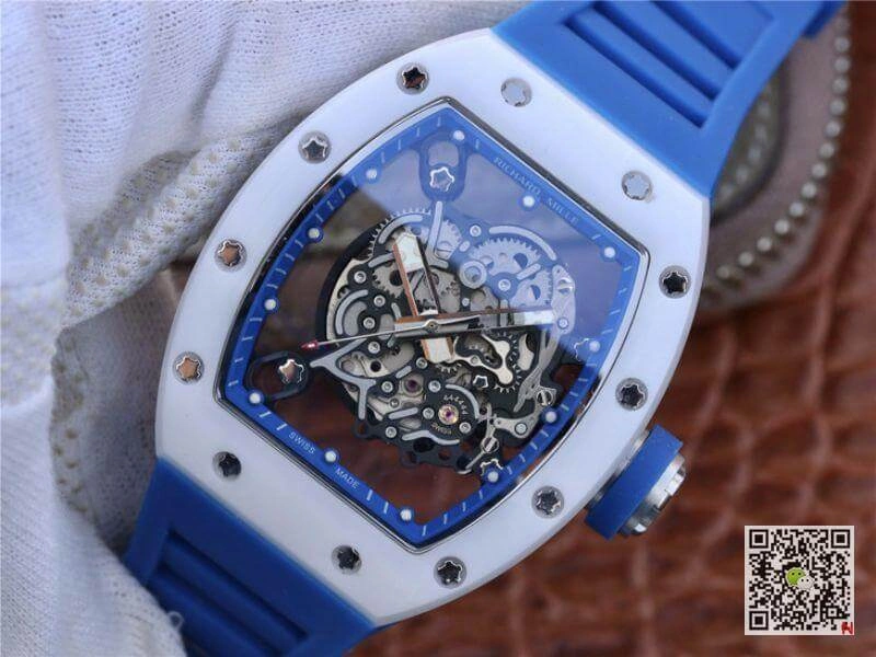 Richard Mille RM055 KV Factory 1:1 Best Edition Replica Watch Swiss ETA8215 Blue Strap