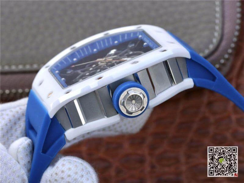 Richard Mille RM055 KV Factory 1:1 Best Edition Replica Watch Swiss ETA8215 Blue Strap