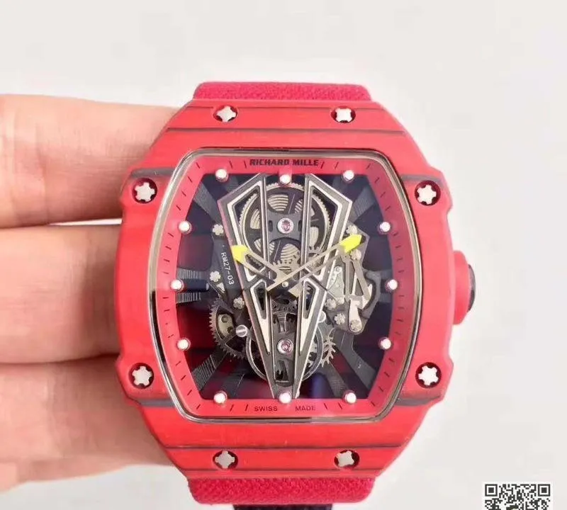 Richard Mille RM27-03 KV Factory 1:1 Best Edition Replica Watch Swiss ETA9015 Red Case