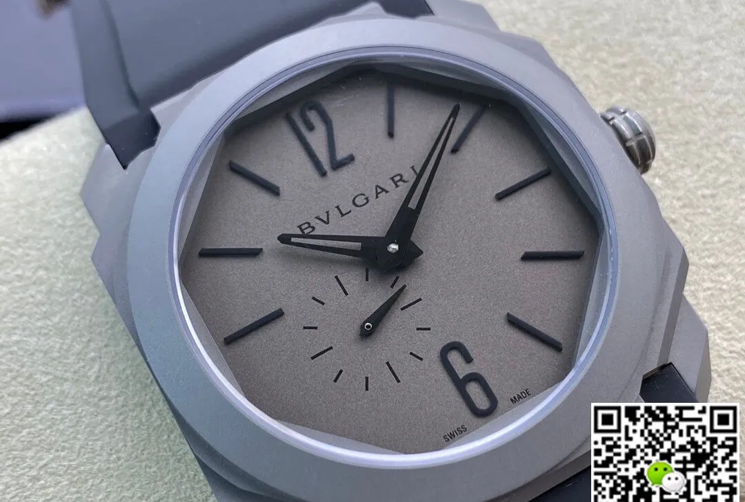 Bvlgari Octo Finissimo BV Factory 1:1 Best Edition Replica Watch V2 Black Rubber Strap