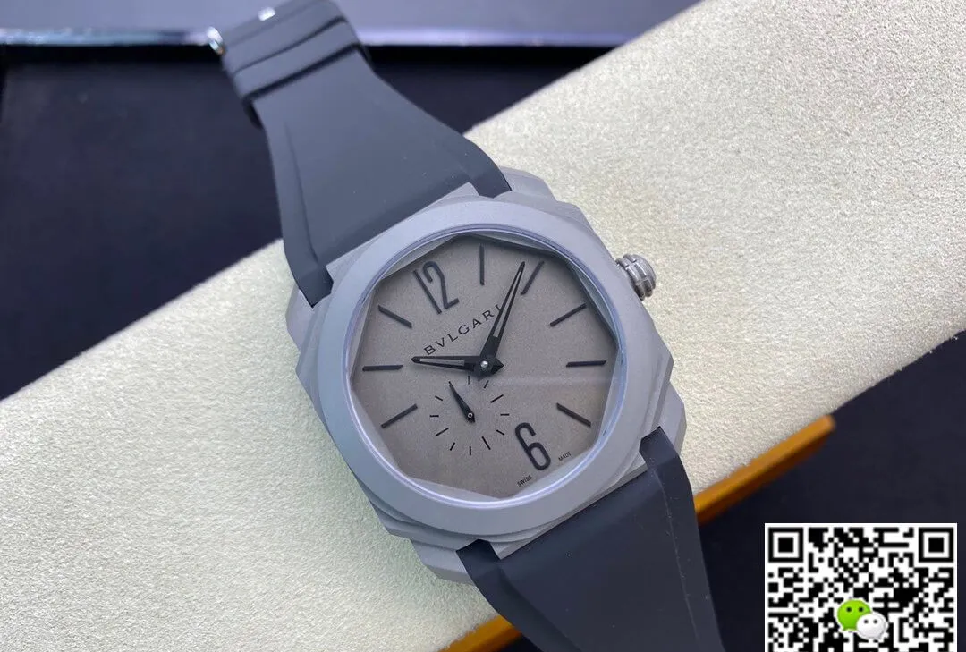 Bvlgari Octo Finissimo BV Factory 1:1 Best Edition Replica Watch V2 Black Rubber Strap