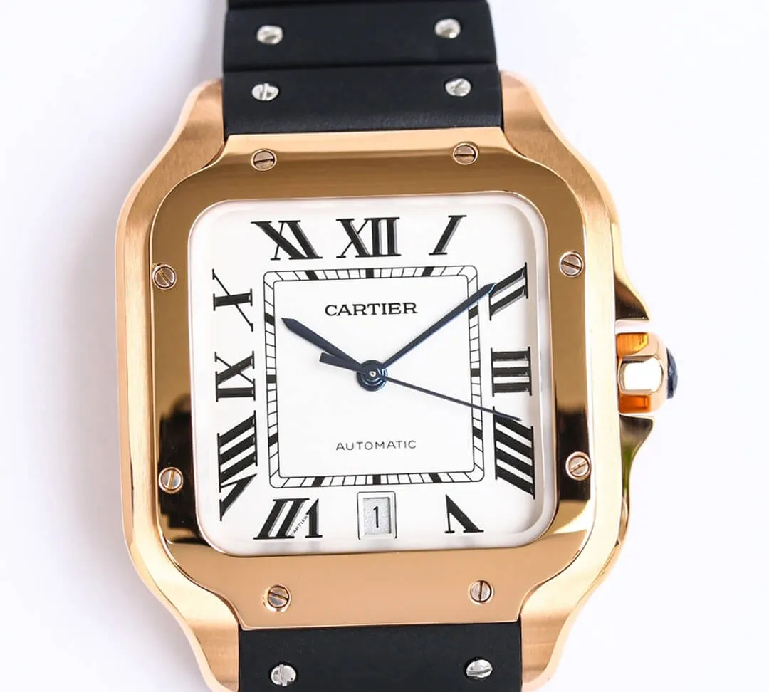 Cartier Santos WGSA0007 GF Factory 1:1 Best Edition Replica Watch V2 Rose Gold Case