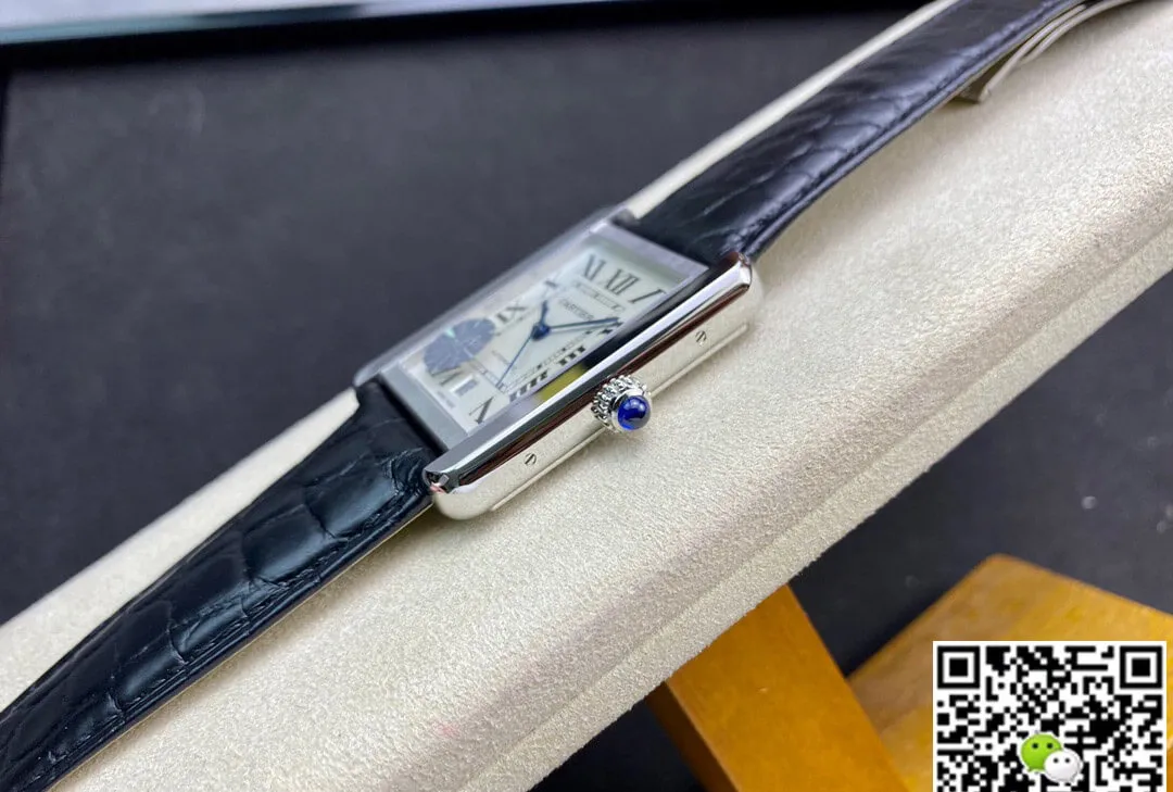Cartier Tank W5200027 AF Factory 1:1 Best Edition Replica Watch Black Leather Strap