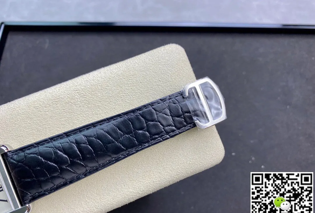 Cartier Tank W5200027 AF Factory 1:1 Best Edition Replica Watch Black Leather Strap