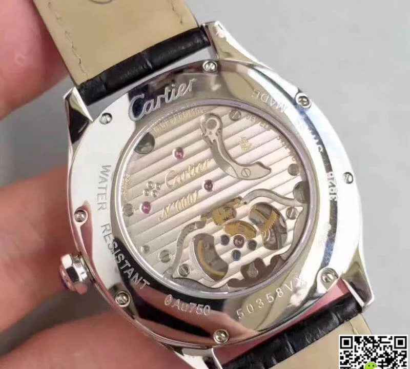 Drive De Cartier W4100013 1:1 Best Edition Replica Watch Swiss Tourbillon White Gold Diamond