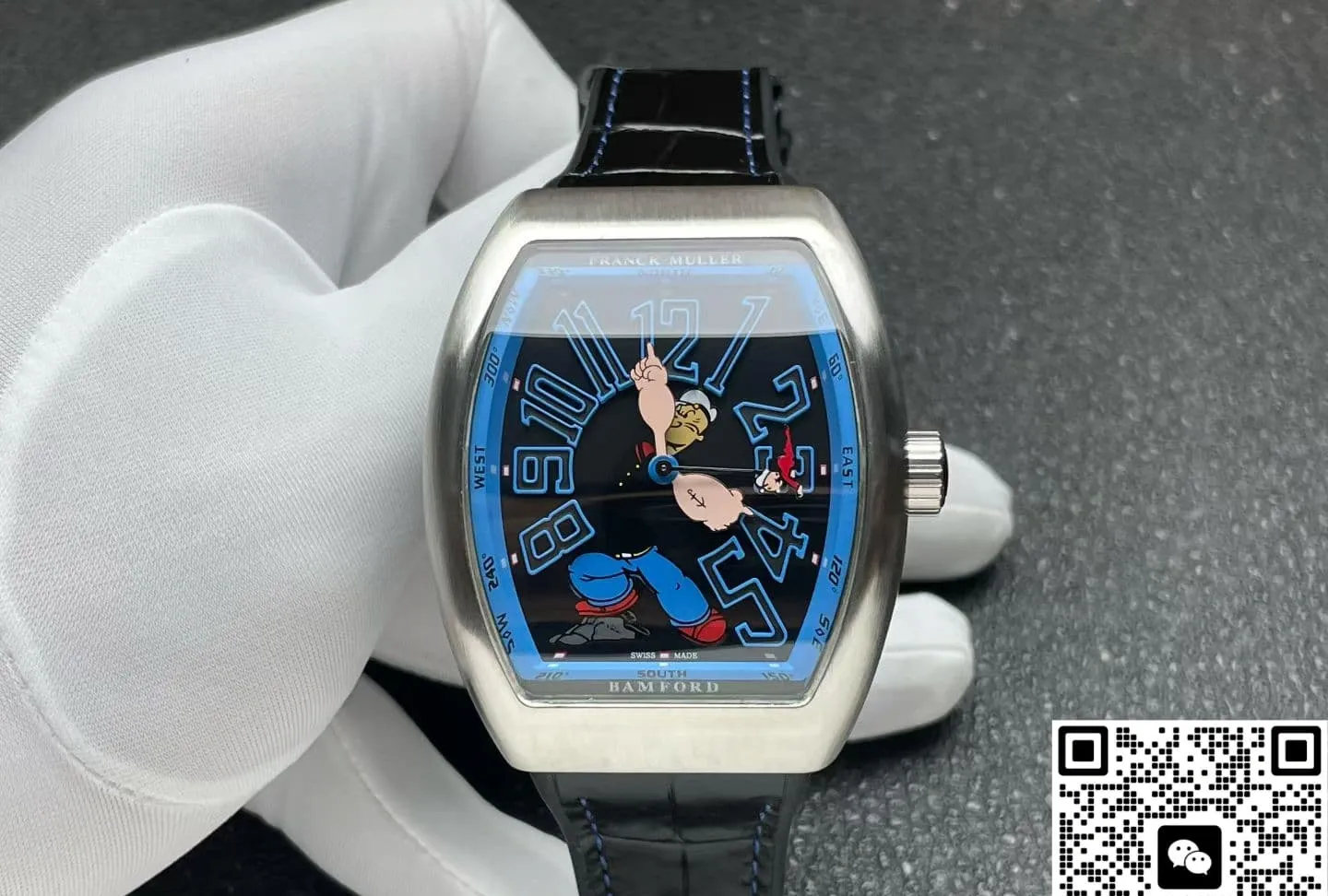 ABF Factory Franck Muller Vanguard x Popeye V45 SC DT black 1:1 Best Edition Replica Watch