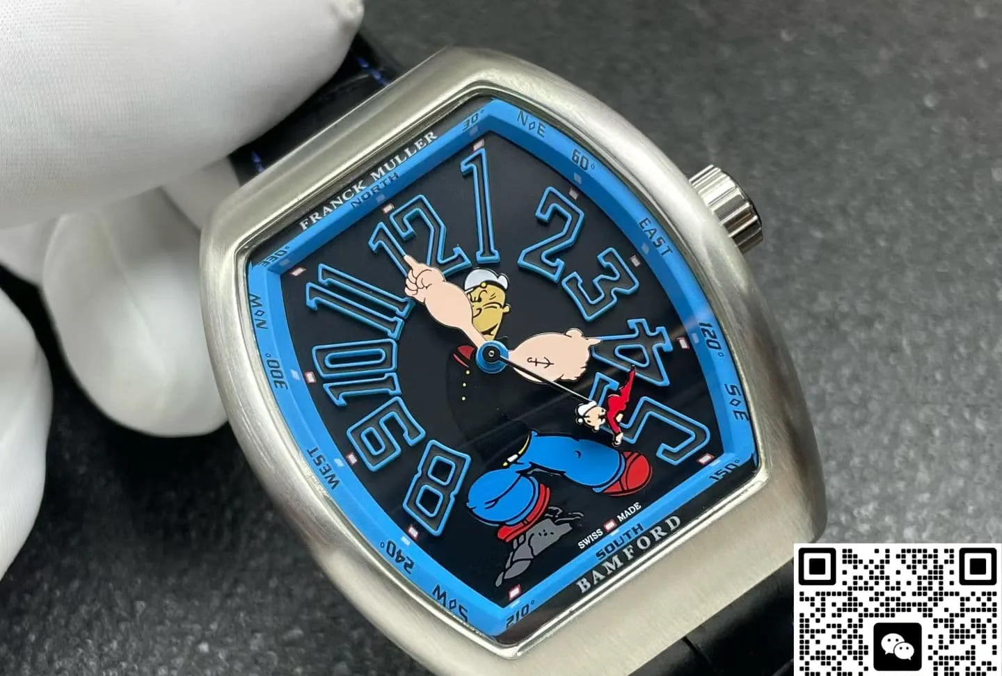 ABF Factory Franck Muller Vanguard x Popeye V45 SC DT black 1:1 Best Edition Replica Watch