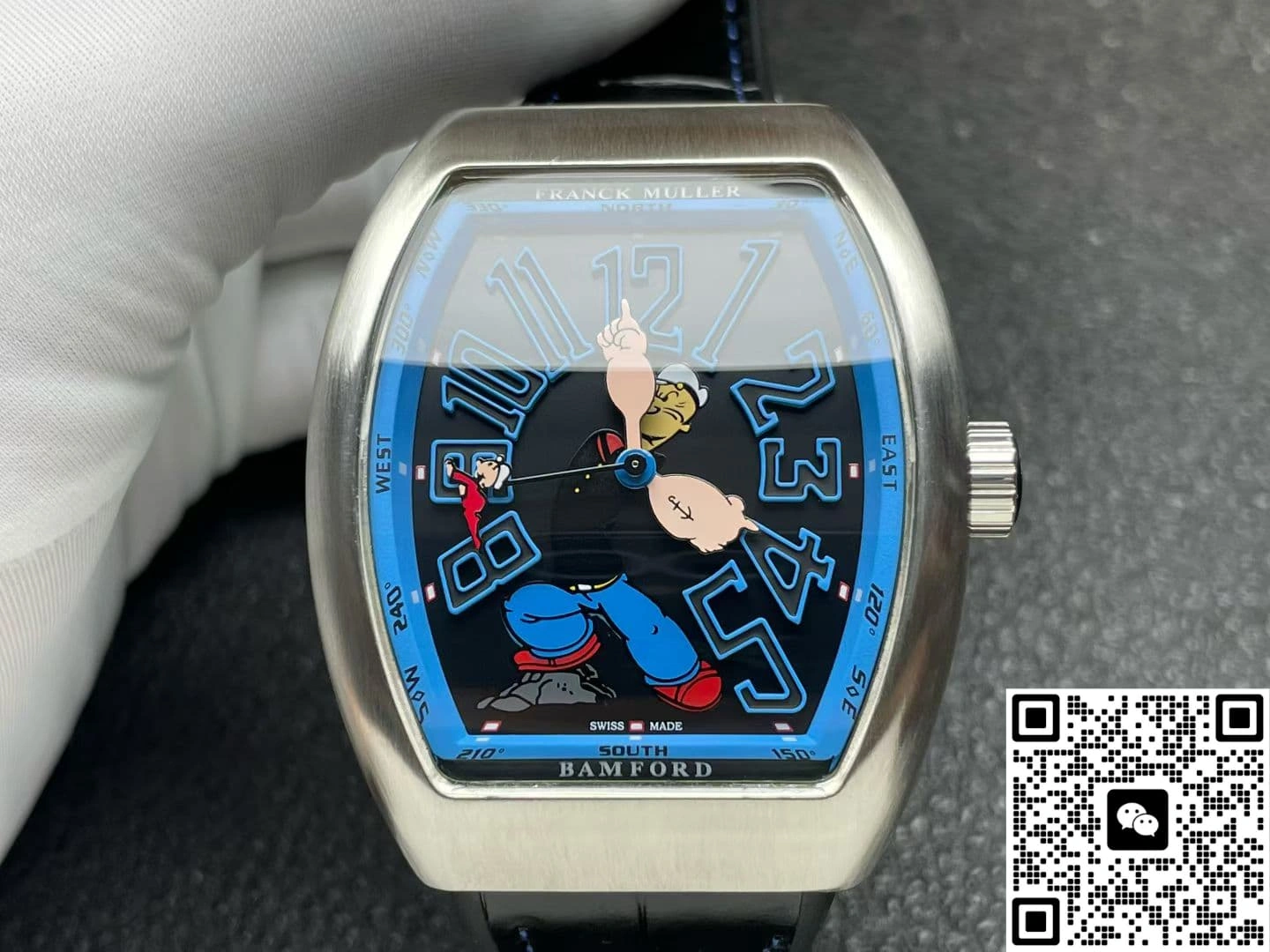 ABF Factory Franck Muller Vanguard x Popeye V45 SC DT black 1:1 Best Edition Replica Watch