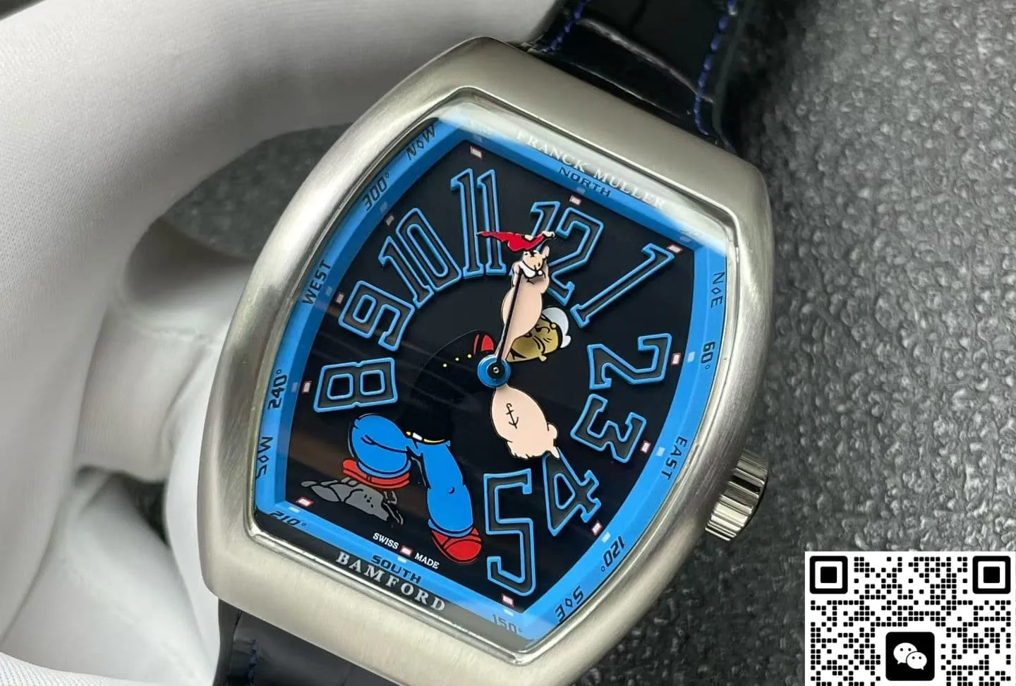ABF Factory Franck Muller Vanguard x Popeye V45 SC DT black 1:1 Best Edition Replica Watch