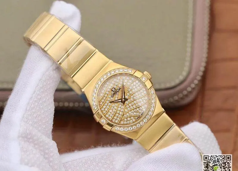 Omega Constellation Quartz Ladies 18K Yellow Gold TW Factory 1:1 Best Edition Replica Watch Swiss Eta Quartz 1376