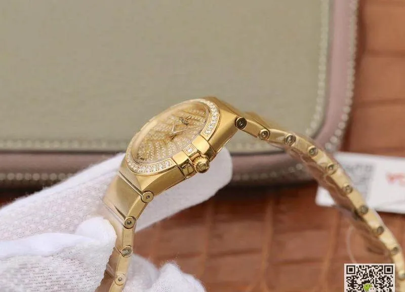 Omega Constellation Quartz Ladies 18K Yellow Gold TW Factory 1:1 Best Edition Replica Watch Swiss Eta Quartz 1376