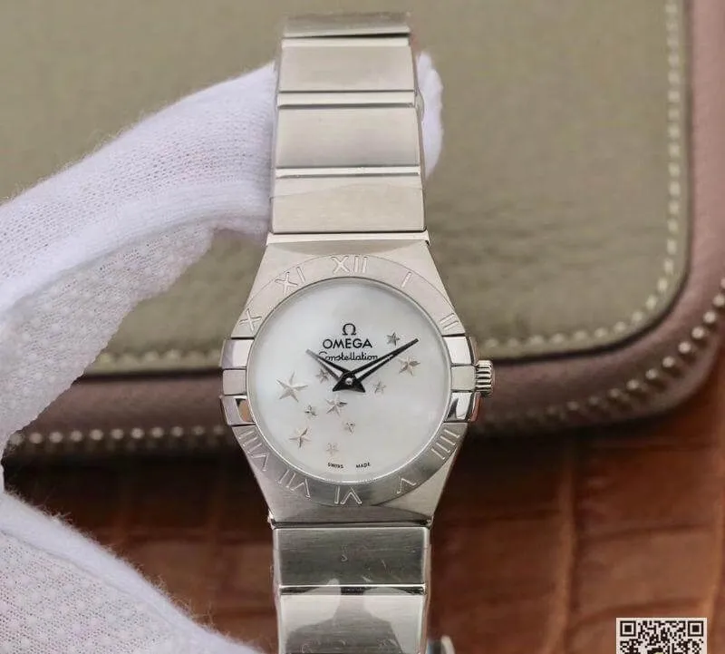 Omega Constellation Quartz Ladies 27mm TW Factory 1:1 Best Edition Replica Watch Swiss Eta Quartz 1376 White Dial