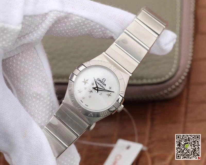 Omega Constellation Quartz Ladies 27mm TW Factory 1:1 Best Edition Replica Watch Swiss Eta Quartz 1376 White Dial
