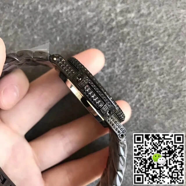 Patek Philippe Nautilus 5719 10G-010 PPF Factory 1:1 Best Edition Replica Watch Full Diamond Black Strap
