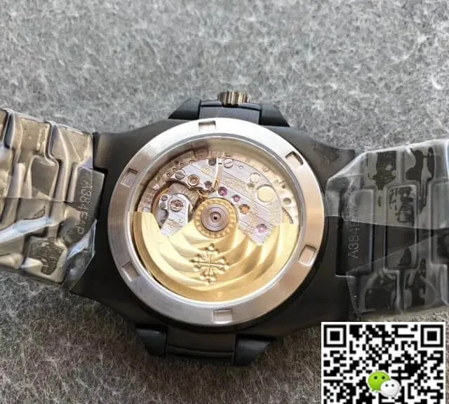 Patek Philippe Nautilus 5719 10G-010 PPF Factory 1:1 Best Edition Replica Watch Full Diamond Black Strap