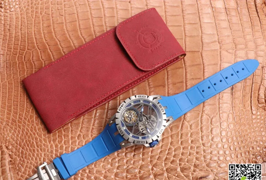 Roger Dubuis Excalibur Spidr RDDBEX0479 JB Factory 1:1 Best Edition Replica Watch Blue Strap