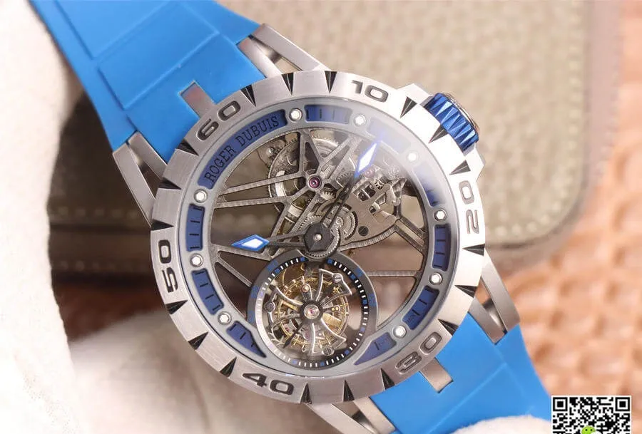Roger Dubuis Excalibur Spidr RDDBEX0479 JB Factory 1:1 Best Edition Replica Watch Blue Strap