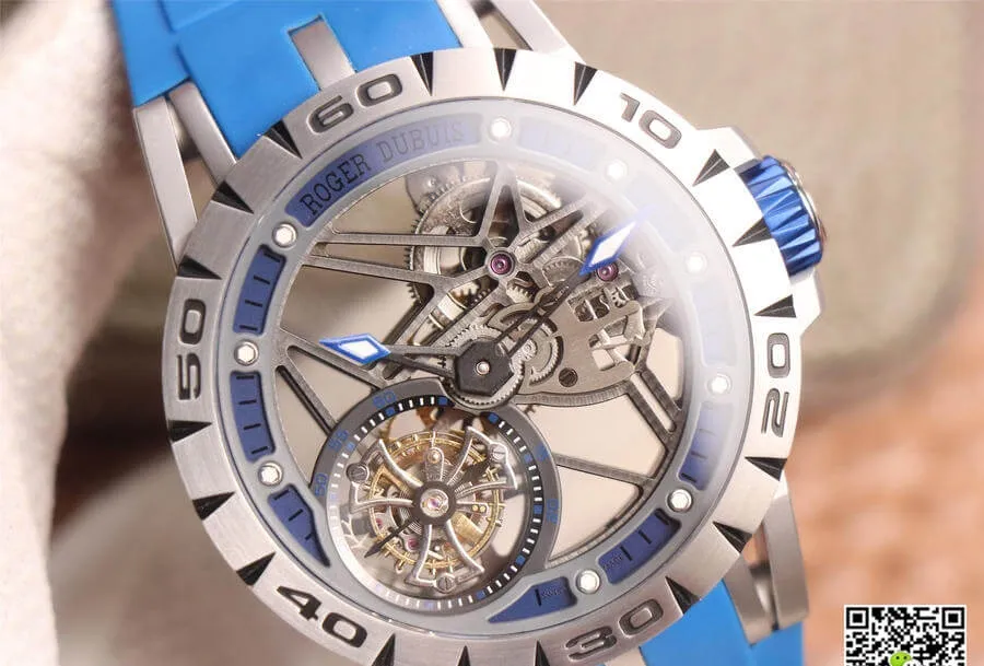 Roger Dubuis Excalibur Spidr RDDBEX0479 JB Factory 1:1 Best Edition Replica Watch Blue Strap