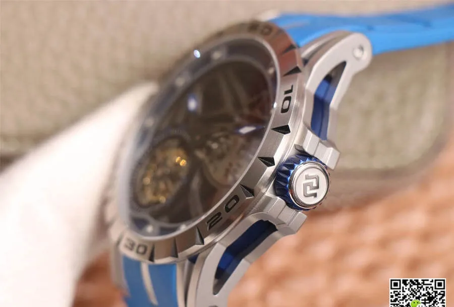 Roger Dubuis Excalibur Spidr RDDBEX0479 JB Factory 1:1 Best Edition Replica Watch Blue Strap