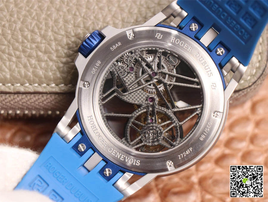 Roger Dubuis Excalibur Spidr RDDBEX0479 JB Factory 1:1 Best Edition Replica Watch Blue Strap