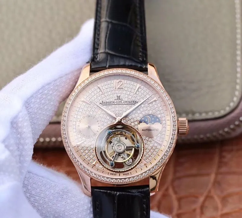 Jaeger-LeCoultre Master Complication Functions Real Tourbillon 1:1 Best Edition Replica Watch Swiss Hand-winding 3310 Rosegold