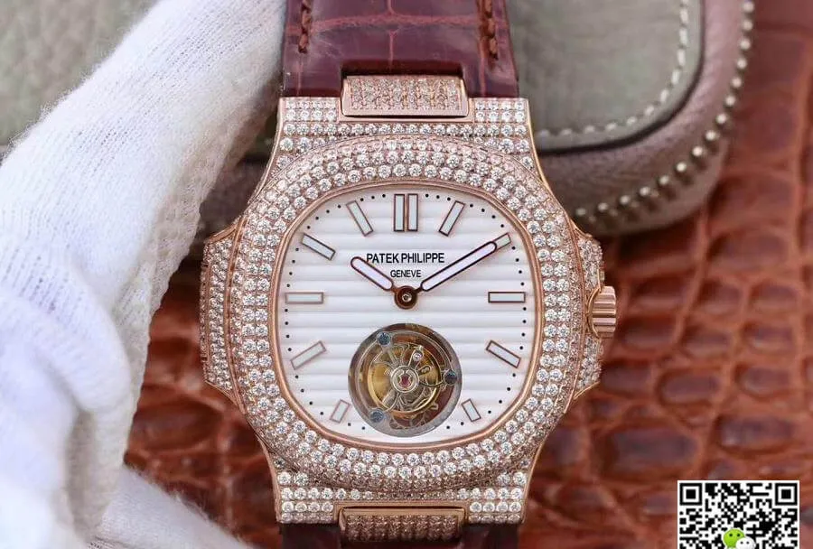 Patek Philippe Nautilus Tourbillon R8 Factory 1:1 Best Edition Replica Watch Swiss Tourbillon Rose Gold