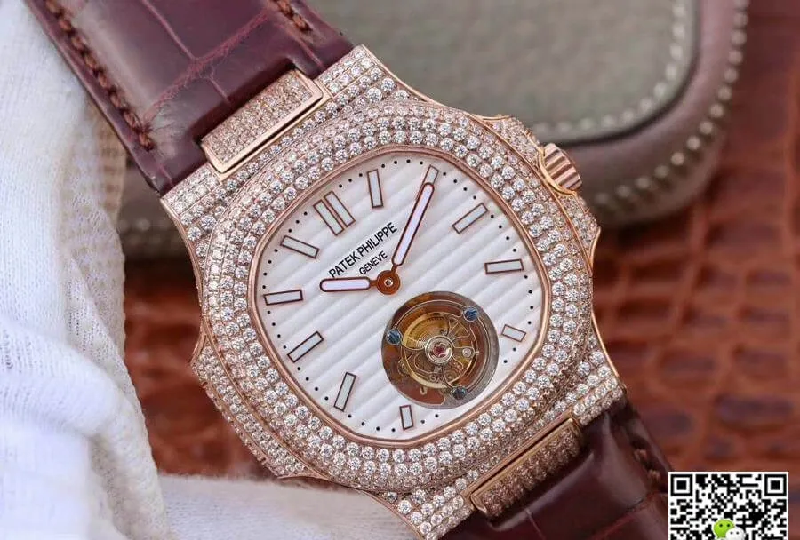 Patek Philippe Nautilus Tourbillon R8 Factory 1:1 Best Edition Replica Watch Swiss Tourbillon Rose Gold